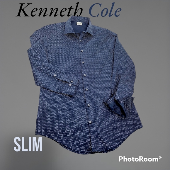 Kenneth Cole Reaction Slim Fit Casual Button Down Shirt Men's Top Small - Picture 3 of 5